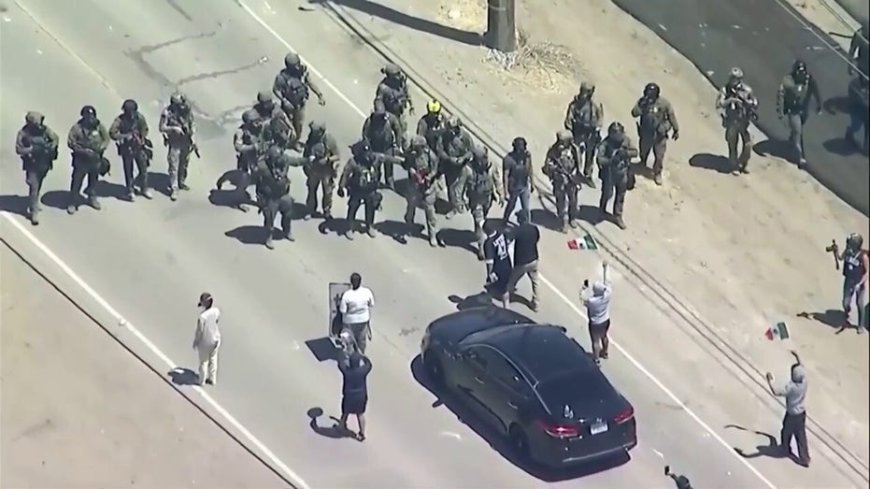 Immigration operation at California cannabis farms leads to clash between federal agents and protesters