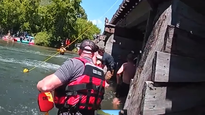 WATCH: Ranger rescues paddleboarder trapped under bridge on Utah river