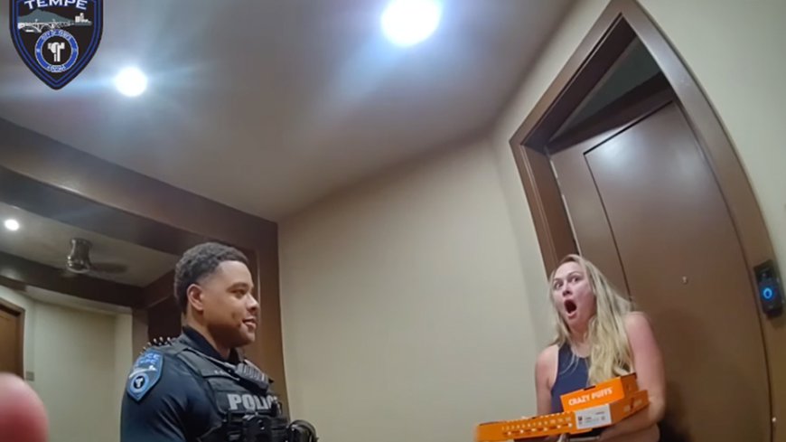 Officers' unexpected pizza delivery goes viral after holiday traffic stop arrest