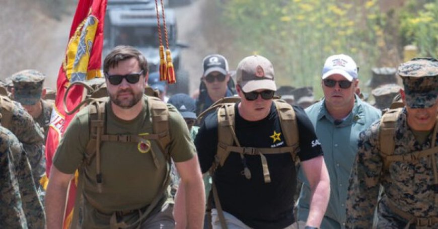 PHOTOS -- 'Patriotism in Action': Vice President JD Vance Leads Fellow Marines on Hike in California