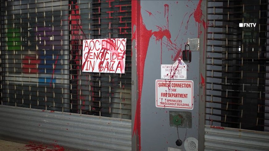 AOC campaign office vandalized with anti-Israel message after vote on Republican amendment
