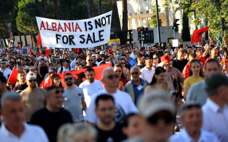 Albanian protesters flood streets demanding prime minister's resignation amid corruption accusations