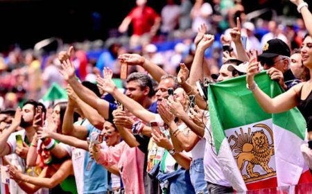 Iranian fans flood SoFi Stadium with banned Lion-and-Sun flags despite FIFA's crackdown at World Cup