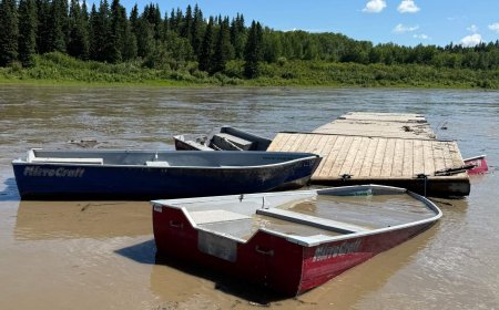 Wayward dock and boats found 300 km downstream from Edmonton