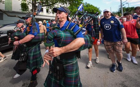 Scotland fans descend on Miami for clash with Brazil after decimating Boston's beer supply
