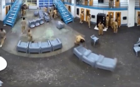 Wild video shows inmates rioting inside jail after frustrations over access boil over