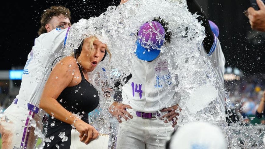 MLB sideline reporter gets drenched in wild post-game celebration, Shinnecock gaffe & MJ's love letter sells