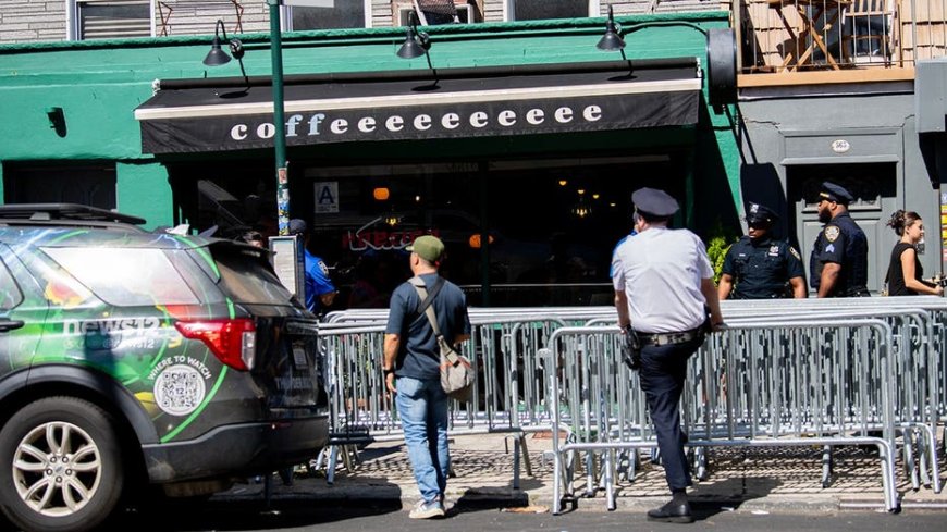 Protesters gather outside coffee shop that banned Jewish congressman over Israel support