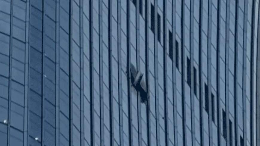 Video shows gaping hole after small plane crashes into towering skyscraper