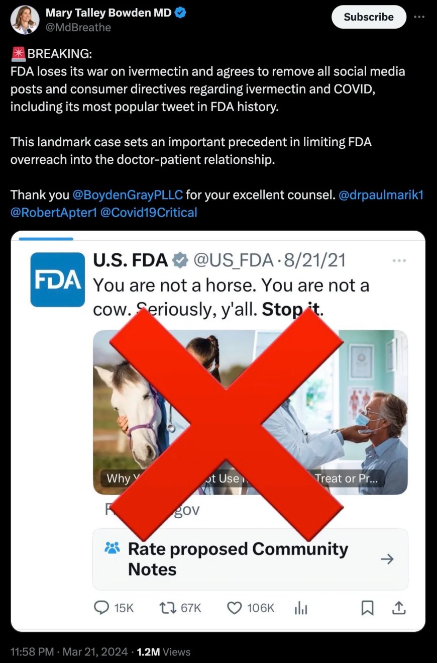 BREAKING: FDA Loses Its War On Ivermectin & Agrees To Remove ALL Social Media Posts & Consumer Directives Re: Ivermectin & COVID