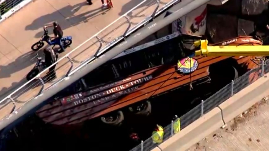At least 6 people injured after Boston duck boat overturns near entrance of popular tourist attraction