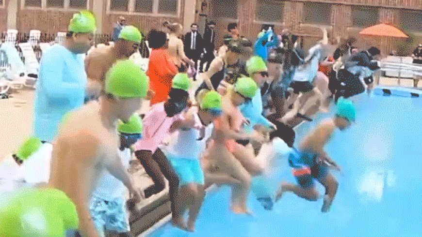 Mamdani's suited pool plunge overshadowed by political clash with GOP gubernatorial candidate