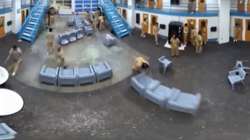 Wild video shows inmates rioting inside jail after frustrations over access boil over
