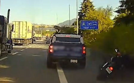 BC Highway Patrol dashcam illustrates dangers of passing on the right