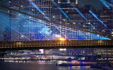 Brooklyn Bridge catches fire amid NYC fireworks display as Trump hails it in DC speech