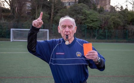How a 93-year-old soccer referee credits wartime rations and discipline for his longevity
