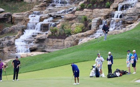 Golfers appear to launch cart off cliff and land in the water at course in Missouri designed by Tiger Woods