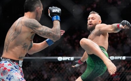 Conor McGregor's long-awaited Octagon return cut short by apparent knee injury seconds into UFC 329