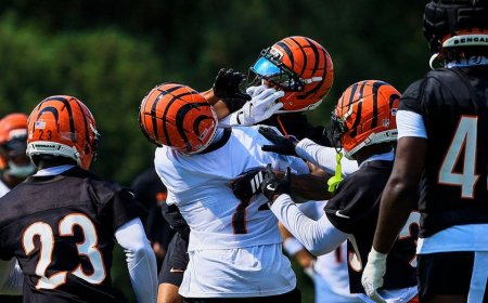 Ja'Marr Chase throws helmet as fight breaks out on first day of Bengals training camp