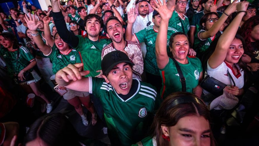 Mexican soccer fans celebrate advancing in the World Cup by wailing on each other in impromptu boxing match