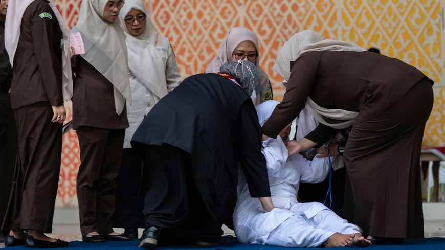 Couple publicly caned after alleged TikTok kiss sparks outrage in Indonesia