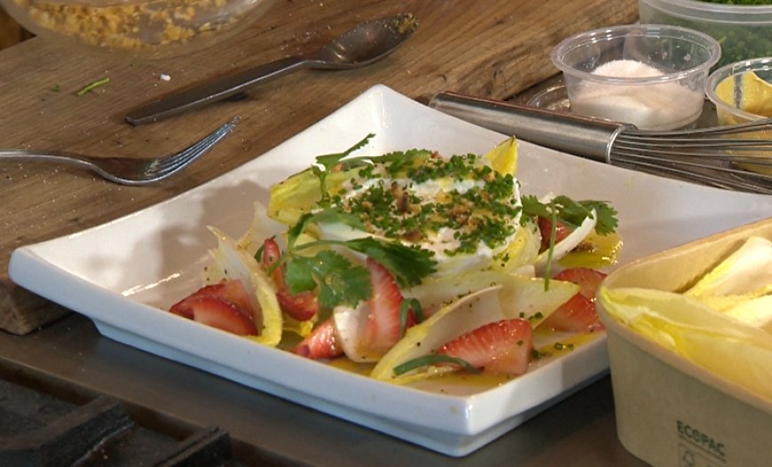 Simply Delicious Recipe: Spring Strawberries with Burrata and Endive