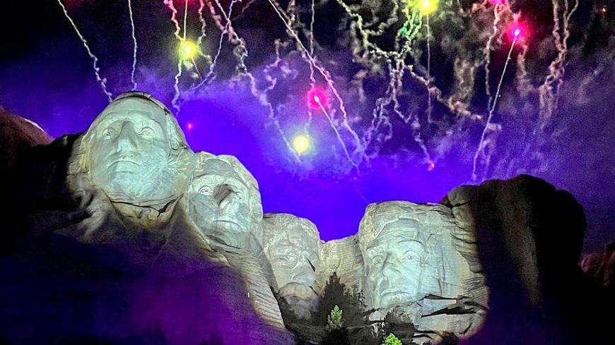 Trump's Mount Rushmore address features 28 minutes of iconic words, 23 minutes of dazzling light, fireworks