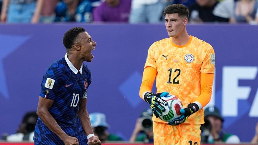 Paraguay goalie tosses ball at France's Kylian Mbappé after World Cup showdown