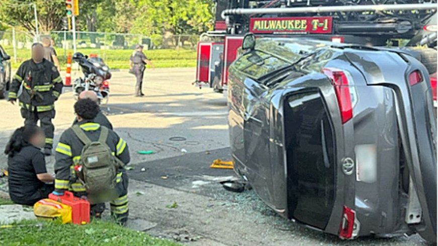 SEE IT: ICE agents pause arrest operation to save woman in rollover crash