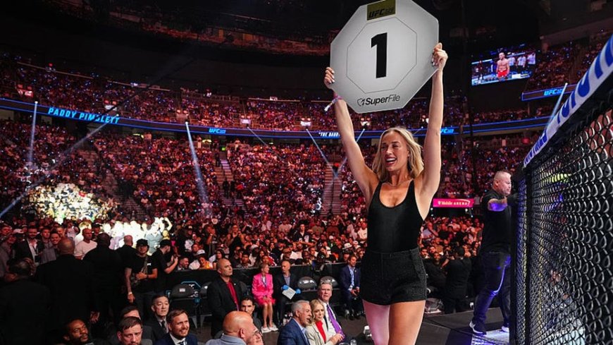 Sophie Cunningham kicks off her shoes and walks the Octagon at UFC 329 as a surprise ring girl