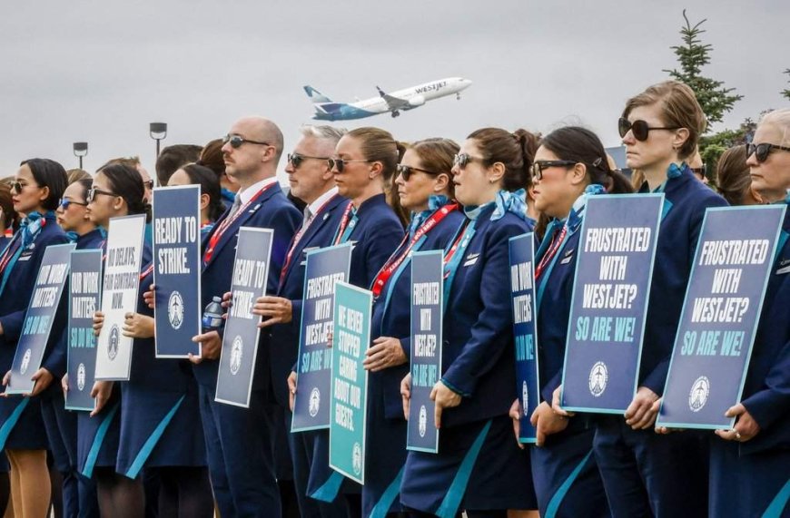 WestJet flight attendants vote in favour of strike as soon as Aug. 2