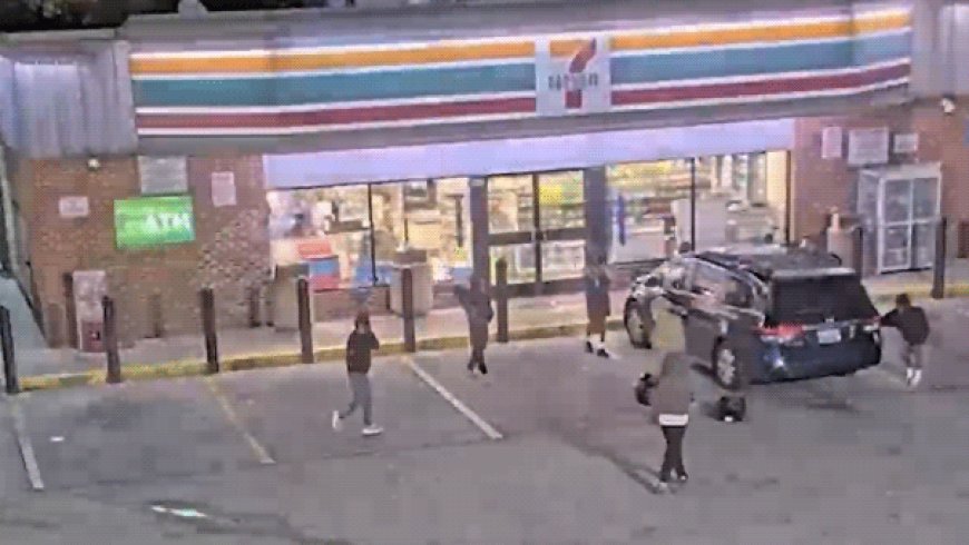 Baltimore beat-down: Video shows group of teens pummeling elderly man outside 7-Eleven as police hunt suspects