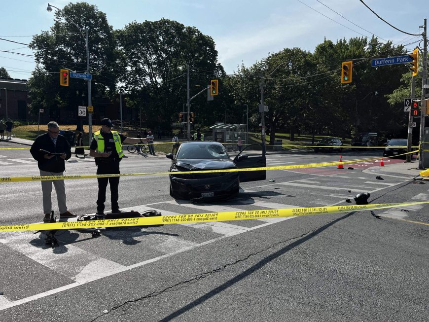 Man dies after e-scooter and car crash outside Dufferin Mall