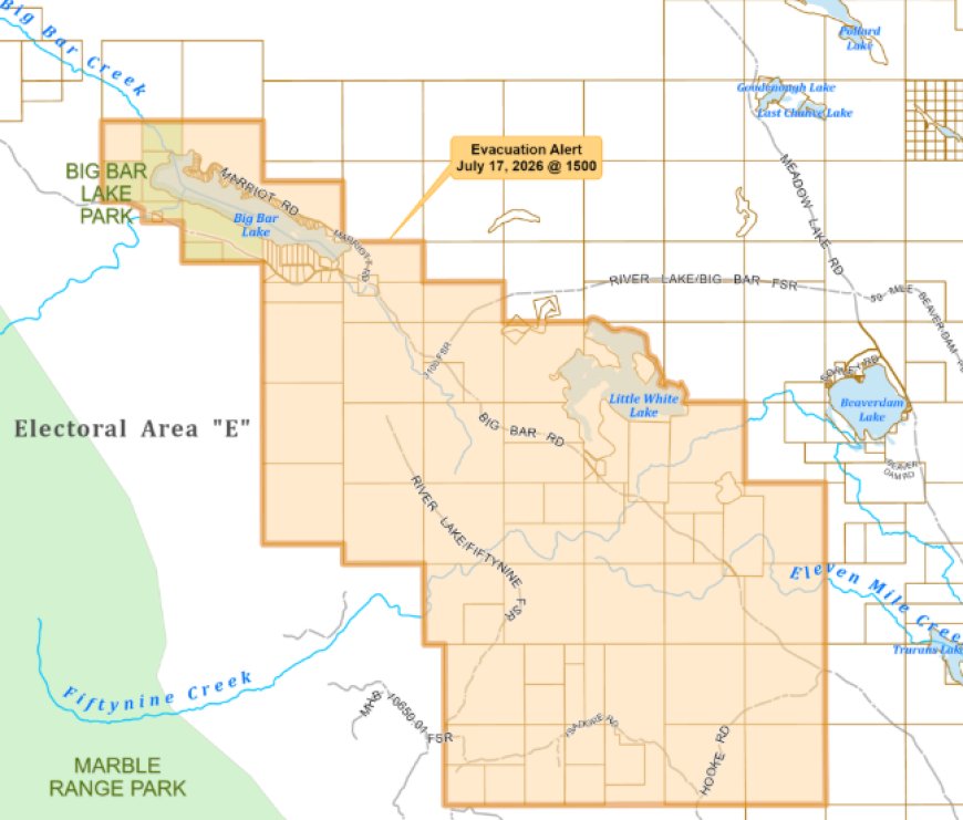 Evacuation order issued for area near Big Bar Lake due to aggressive wildfire