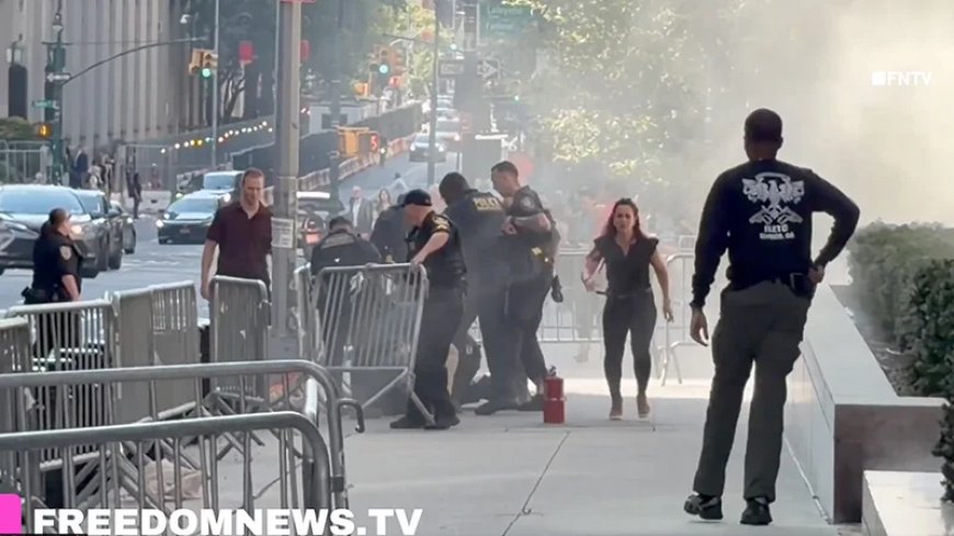 Anti-ICE Terrorist Detonates Incendiary Device Outside DOJ Building In NYC, Suspect Armed With Two Airsoft Rifles & Wearing Helmet — Four Injured