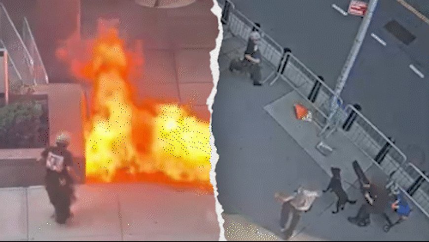 Surveillance video shows officers tackle 'anti-American' suspect after Federal Building firebombing