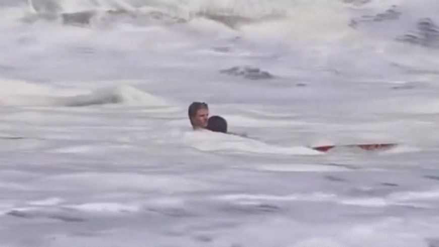 Heroic 16-year-old lifeguard rescues child from monster surf in heart-stopping video