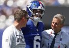 Giants' Jaxson Dart left 'puzzled' after getting taken to blue tent for medical check following crushing hit