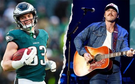 Eagles' Cooper DeJean walks out with Morgan Wallen during final stop on 'I'm the Problem' tour
