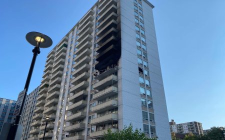 Four people, including 2 kids, sent to hospital after fire at Toronto highrise