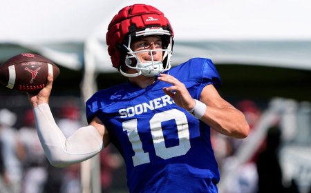Oklahoma Sooners quarterback John Mateer looks absolutely jacked just in time for fall camp