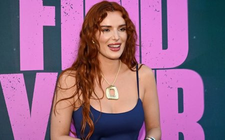 Former Disney star Bella Thorne stuns in green sequin bikini during beach day with fiancé