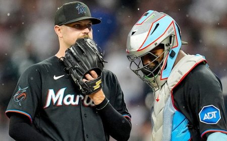 Marlins outfielders collide, knock fly ball over wall to give Braves star a home run in brutal mishap