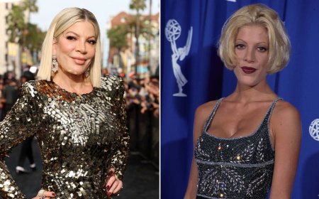 Tori Spelling poses in racy bikini top as she addresses departure from Jennie Garth's podcast