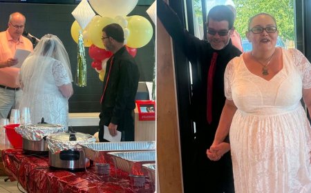 Bride serves McDonald's customer in wedding dress while tying knot at restaurant: 'Handing out extra sauces'