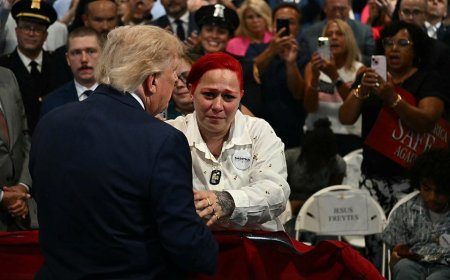 Trump leaves stage mid-speech to embrace parents of 12-year-old killed by stray bullet in the Bronx