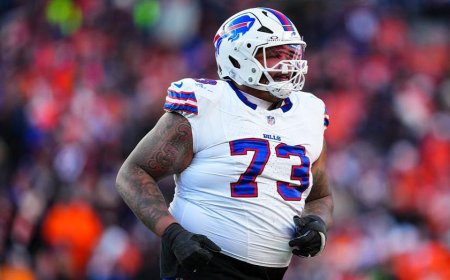 Bills' Dion Dawkins sparks intense debate after picking up his dog's poop on practice field