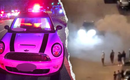 Long Island street takeover erupts as drivers block road, perform donuts, burnouts: police