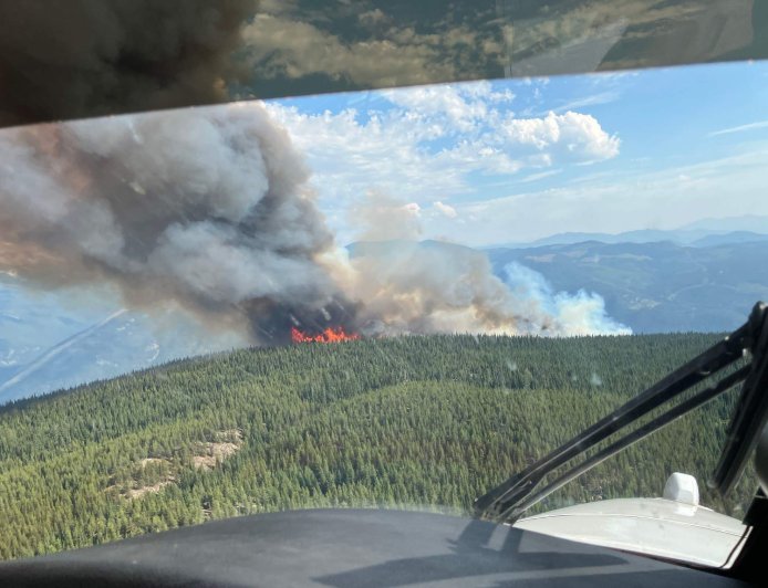Wildfire north of Castlegar now mapped at 116 hectares