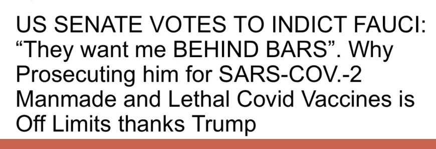 NO, FAUCI HAS NOT BEEN INDICTED